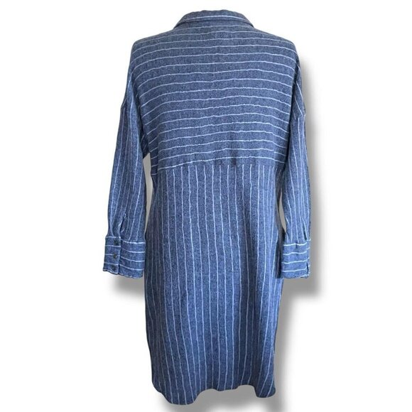 Akemi + Kin Womens Strada Tunic Top Sz Large Blue Stripe Wool Anthropologie - Picture 7 of 8